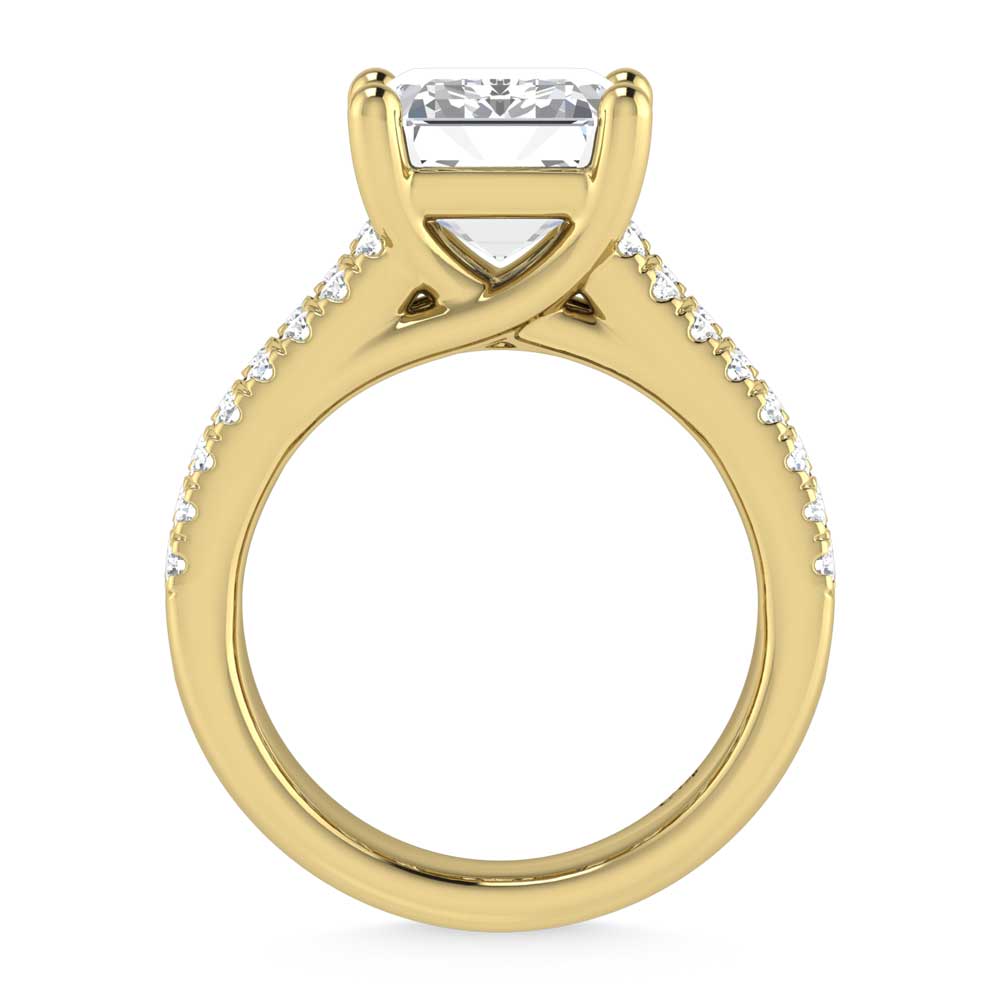 14K Yellow Gold Lab Grown Diamond 7 1/2 Ct.Tw. Engagement Ring