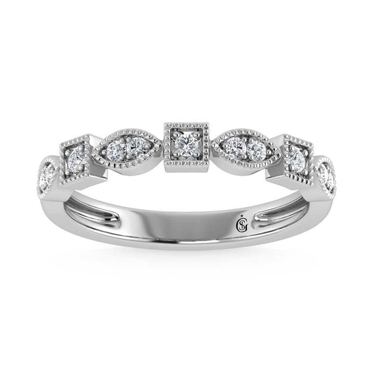 14K White Gold Lab Grown Diamond 1/6 Ct.Tw. Stack Band