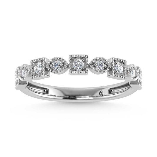 14K White Gold Lab Grown Diamond 1/6 Ct.Tw. Stack Band