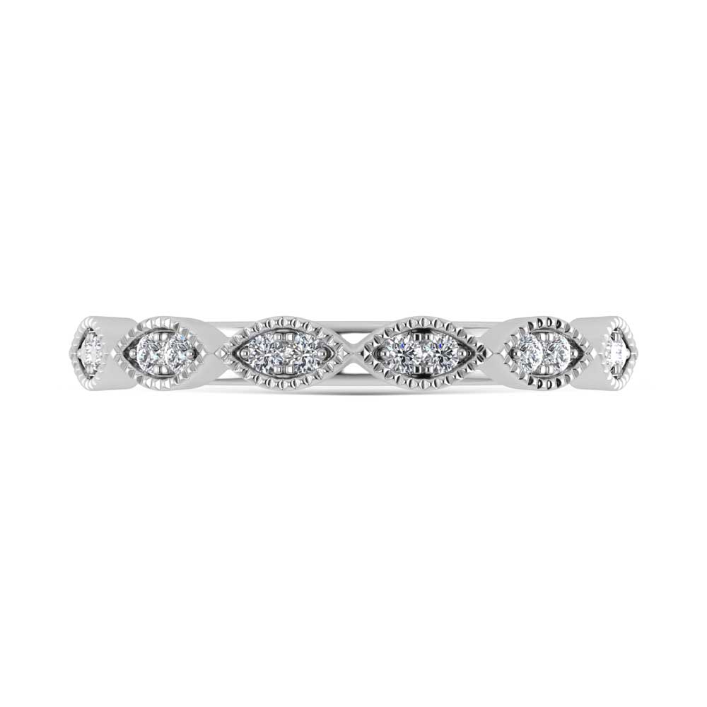 14K White Gold Lab Grown Diamond 1/6 Ct.Tw. Stack Band