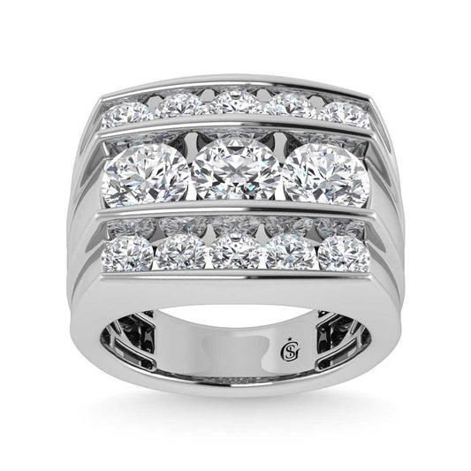 14K White Gold Lab Grown Diamond 5 Ct.Tw. Mens Fashion Ring