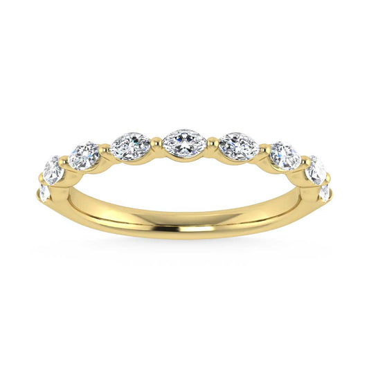 14K Yellow Gold Lab Grown Diamond 1/3 Ct.Tw. Marquise Shape Stackable Band