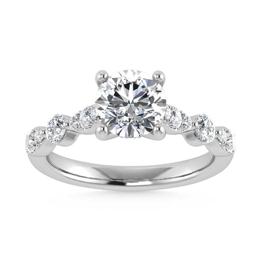 14K White Gold Lab Grown Diamond 2 1/2 Ct.Tw. Engagement Ring (Center Round 2ct)