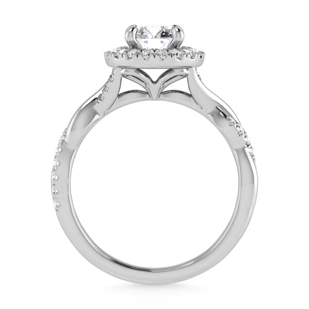 14K White Gold Lab Grown Diamond 1 1/4 Ct.Tw. Engagement Ring (Center Round 1ct)