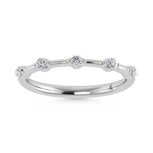 14K White Gold Lab Grown Diamond 1/8 Ct.Tw. Stackable Band