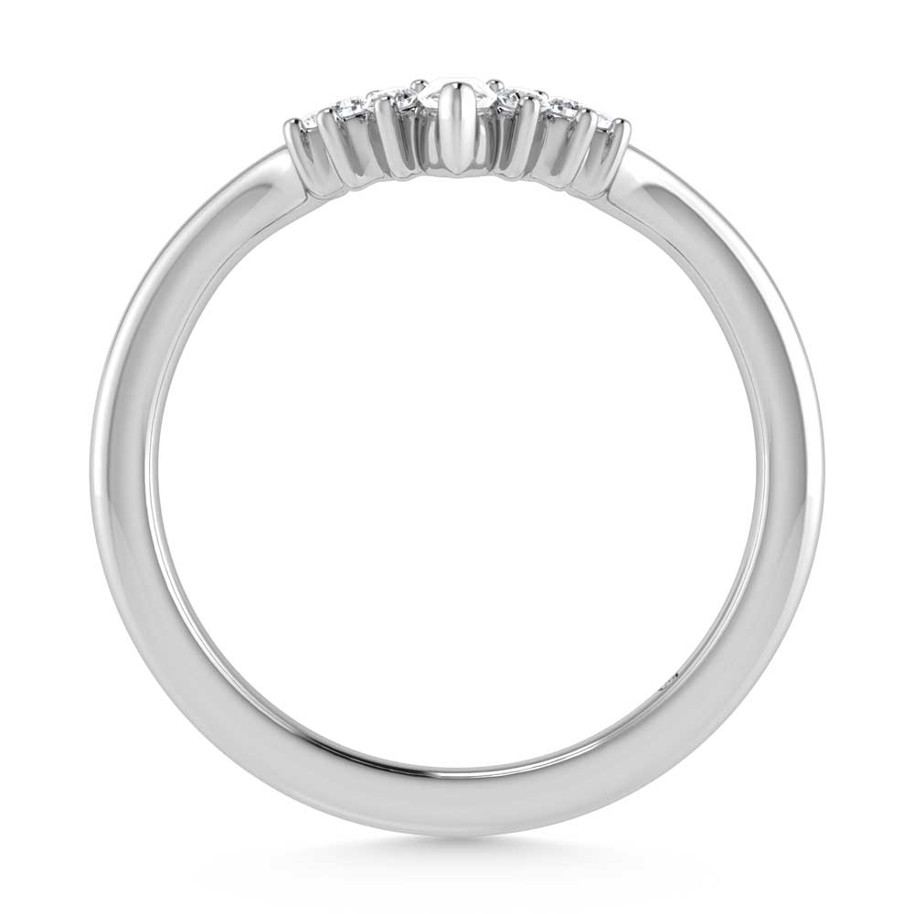 14K White Gold Lab Grown Diamond 1/10 Ct.Tw. Chevron Band