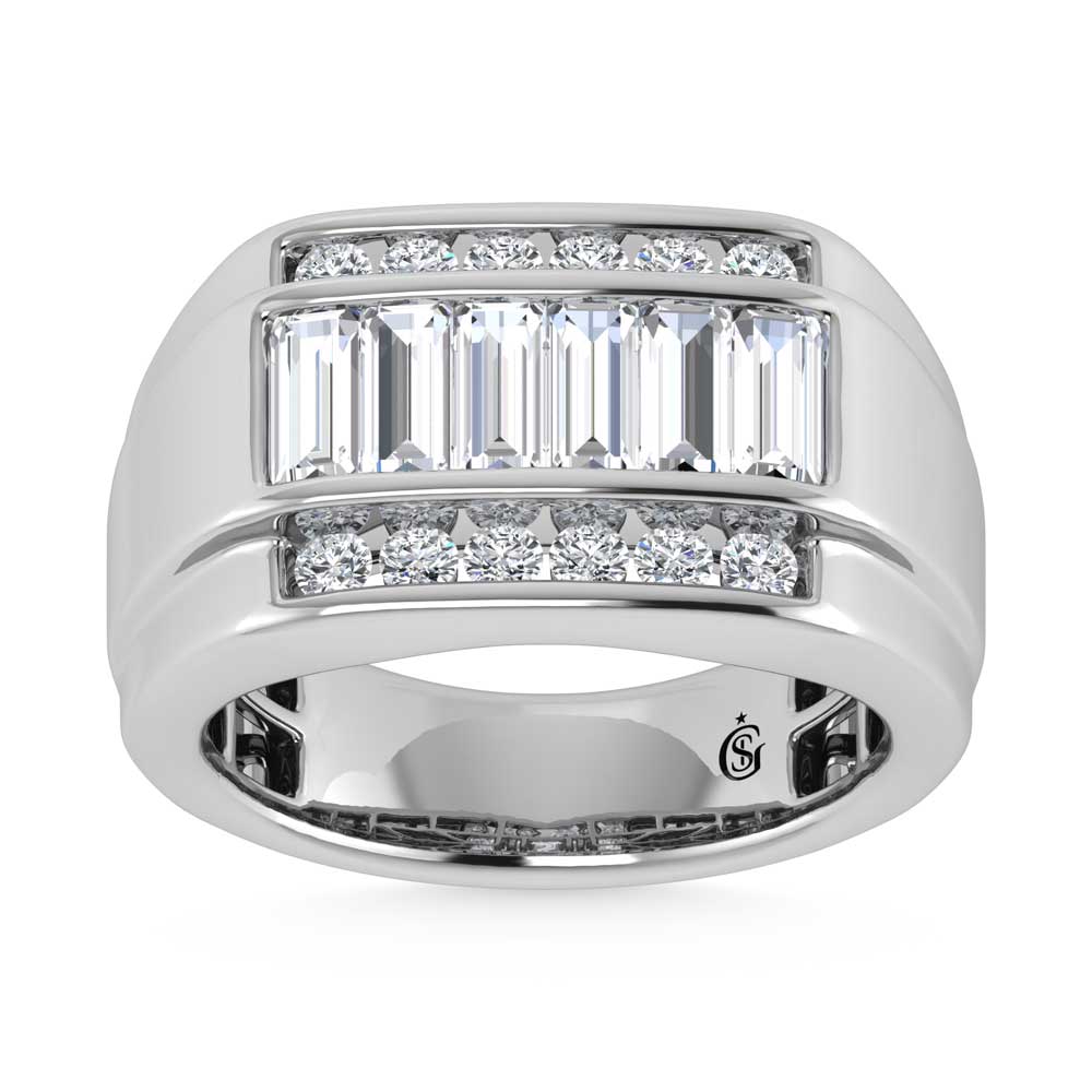 14K White Gold Lab Grown Diamond 1 7/8 Ct.Tw.  Diamond Mens Ring