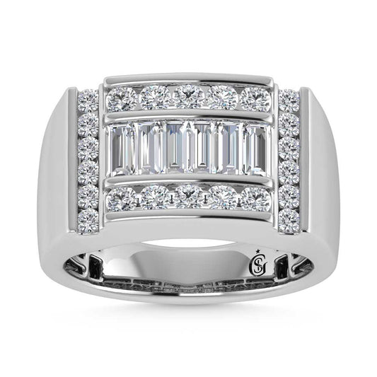 14K White Gold  1 5/8 Ct.Tw. Lab Grown Diamond Mens Ring