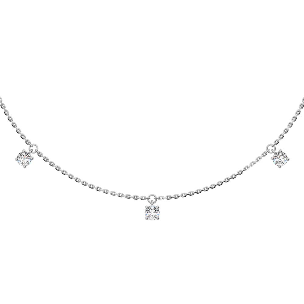 14K White Gold Lab Grown Diamond 1 Ct.Tw. 7 Stone Necklace