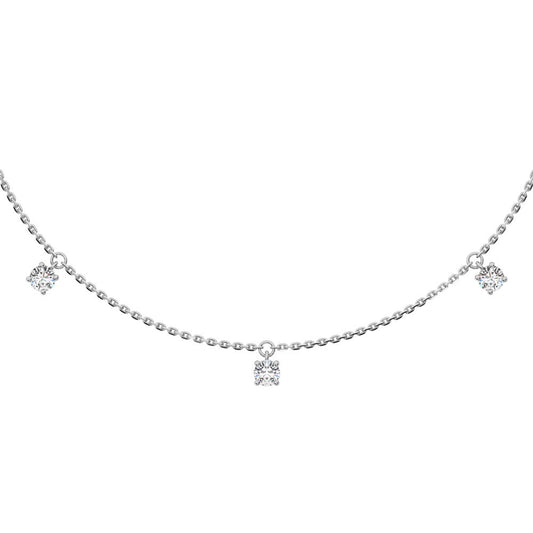 14K White Gold Lab Grown Diamond 1 Ct.Tw. 7 Stone Necklace
