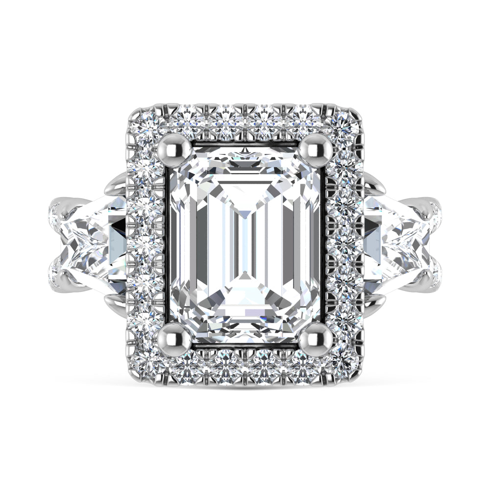 14K White Gold Lab Grown Diamond 6 Ct.Tw. Engagement Ring (Center Cushion)