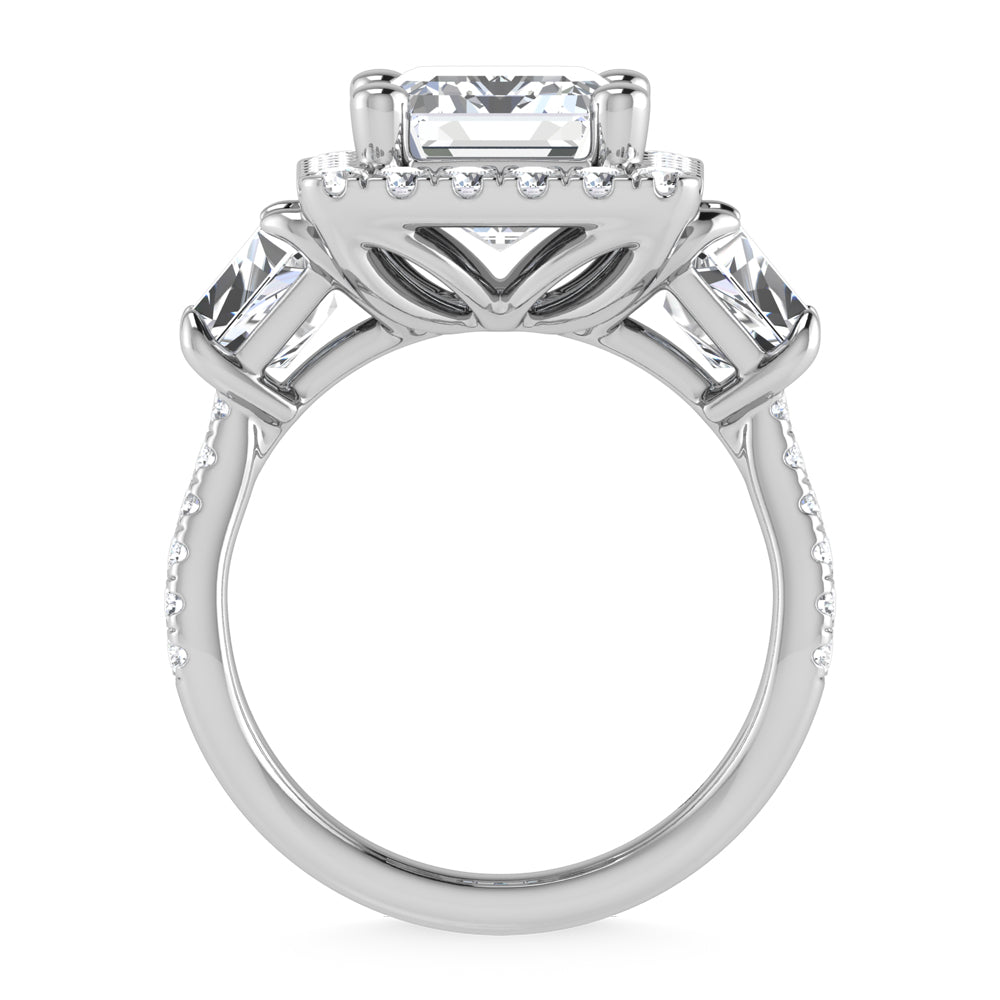 14K White Gold Lab Grown Diamond 6 Ct.Tw. Engagement Ring (Center Cushion)