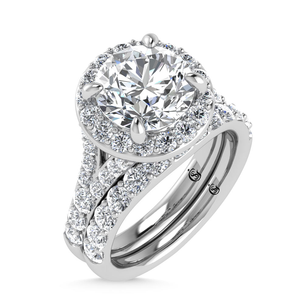 14K White Gold 4 7/8 Ct.Tw. Labgrown Diamond Bridal Ring (Center Round)