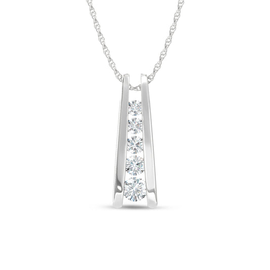 14K White Gold Lab Grown Diamond 1 Ct.Tw. Fashion Pendant