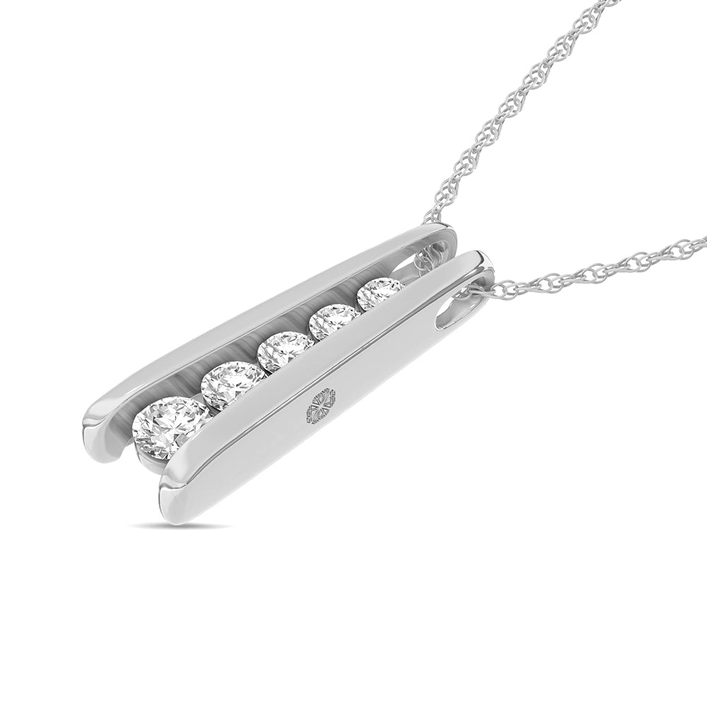 14K White Gold Lab Grown Diamond 1 Ct.Tw. Fashion Pendant