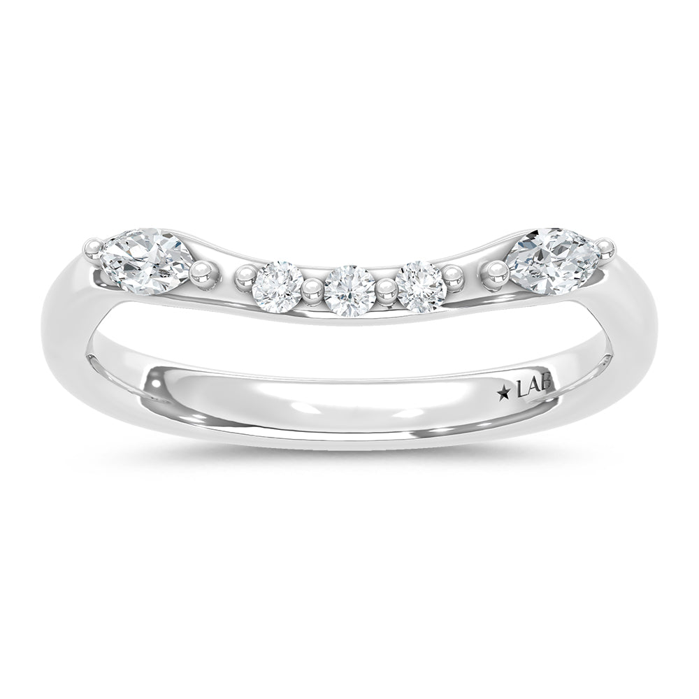 14K White Gold Lab Grown Diamond 1/4 Ct.T. Wedding Band