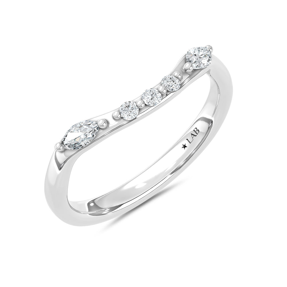 14K White Gold Lab Grown Diamond 1/4 Ct.T. Wedding Band