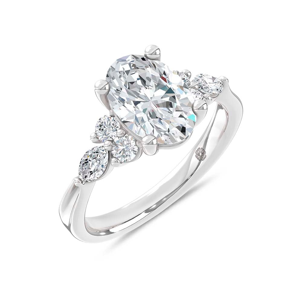 14K White Gold Lab Grown Diamond 2 1/2 Ct.T. Enagagement Ring