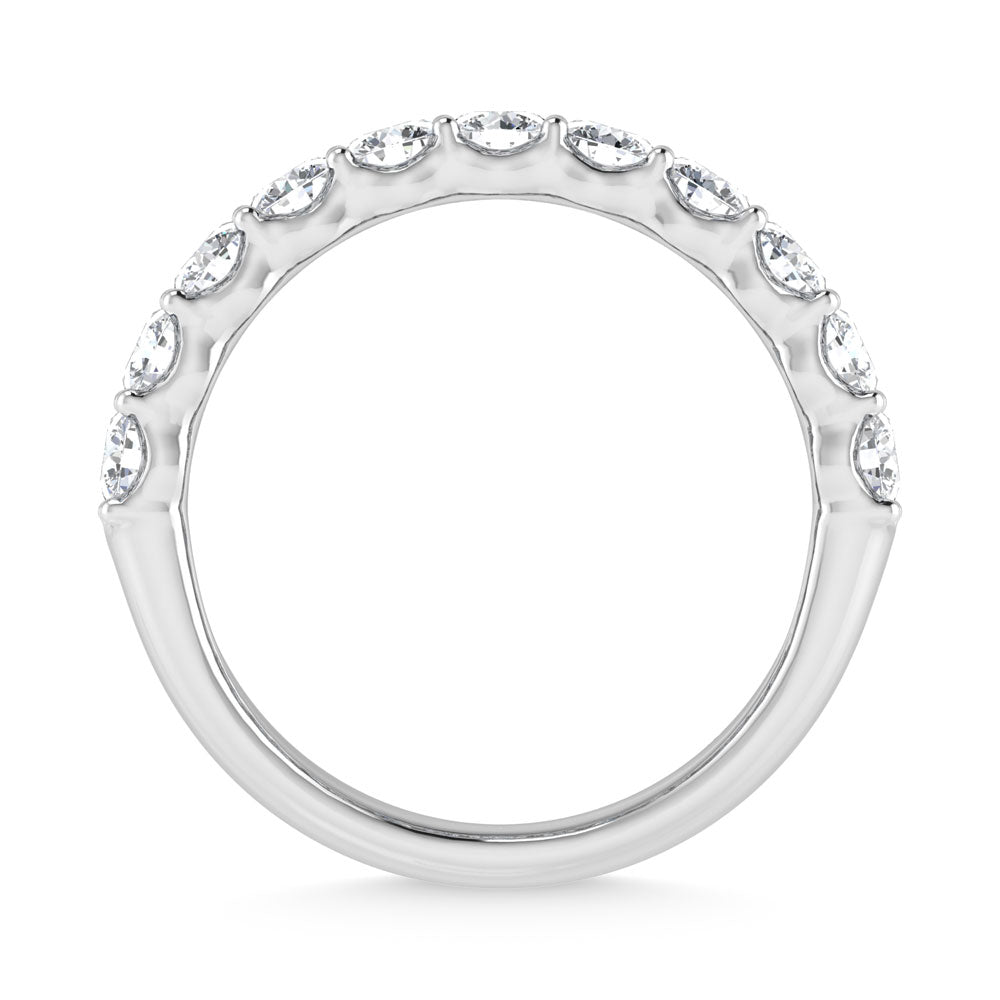 14K White Gold 5 Ct.Tw. Labgrown Diamond Round and Emerald Cut Fashion Band