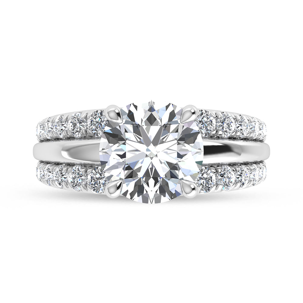 14K White Gold 4 Ct.Tw. Labgrown Diamond Round Shape Engagement Ring