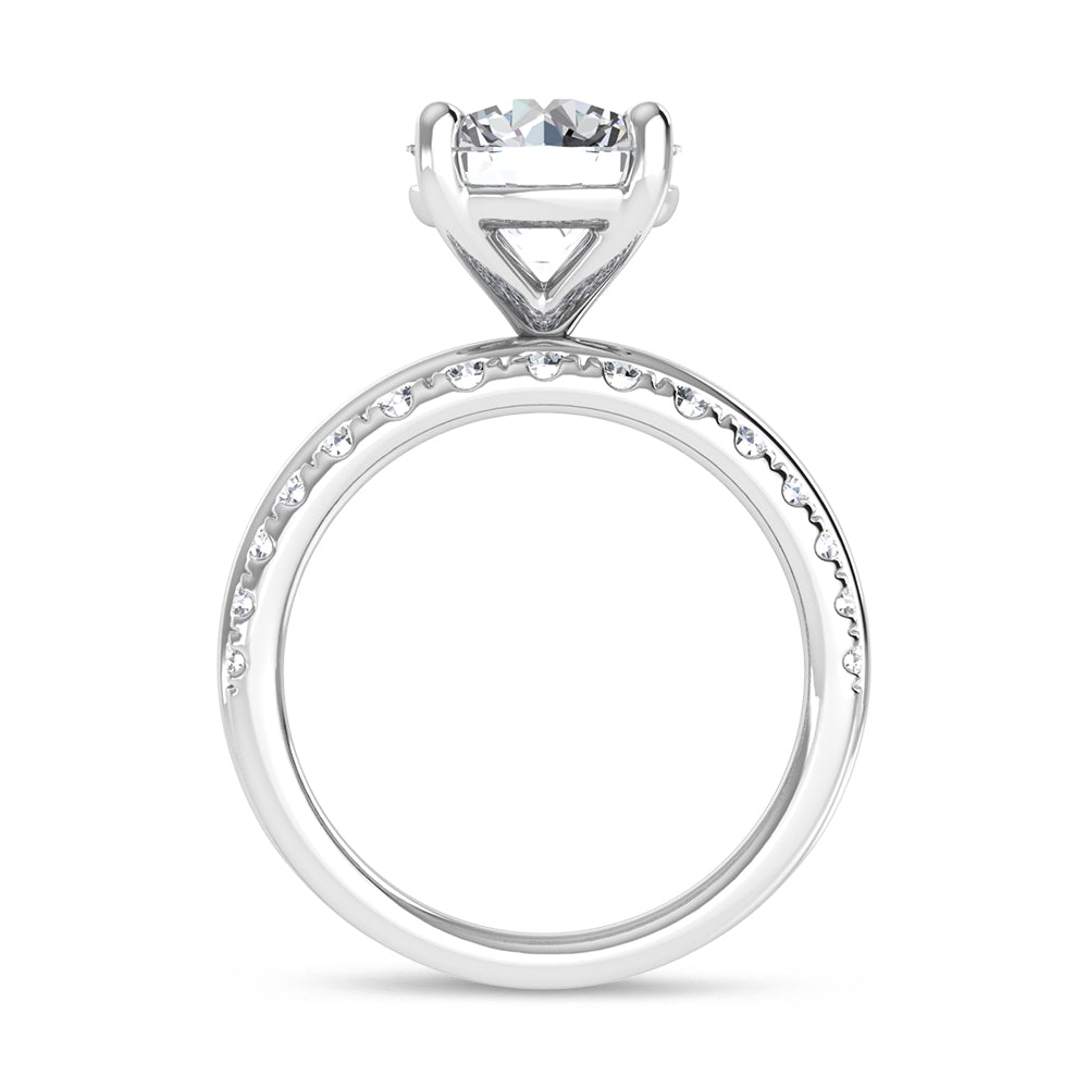 14K White Gold 4 Ct.Tw. Labgrown Diamond Round Shape Engagement Ring