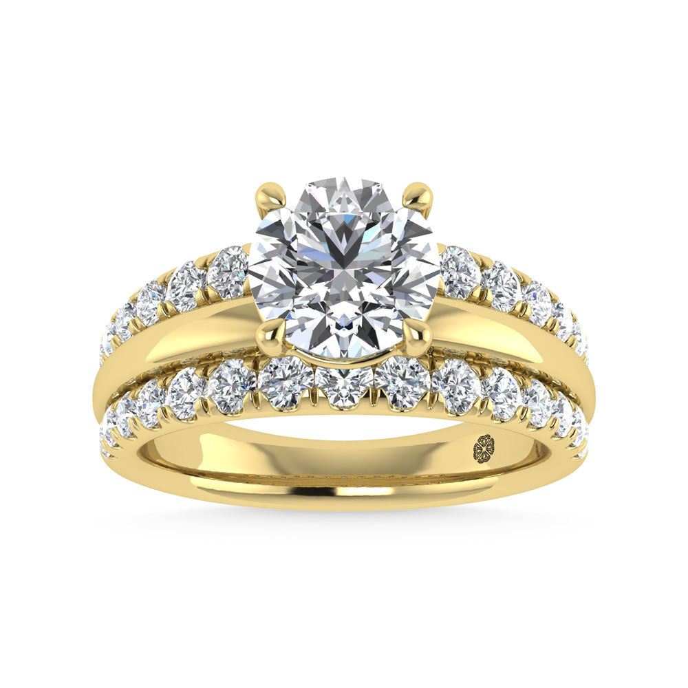 14K Yellow Gold 3 Ct.Tw. Labgrown Diamond Round Shape Engagement Ring