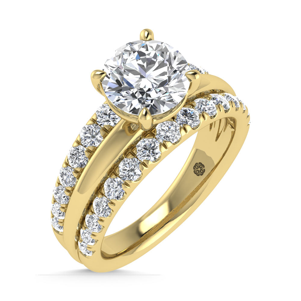 14K Yellow Gold 3 Ct.Tw. Labgrown Diamond Round Shape Engagement Ring