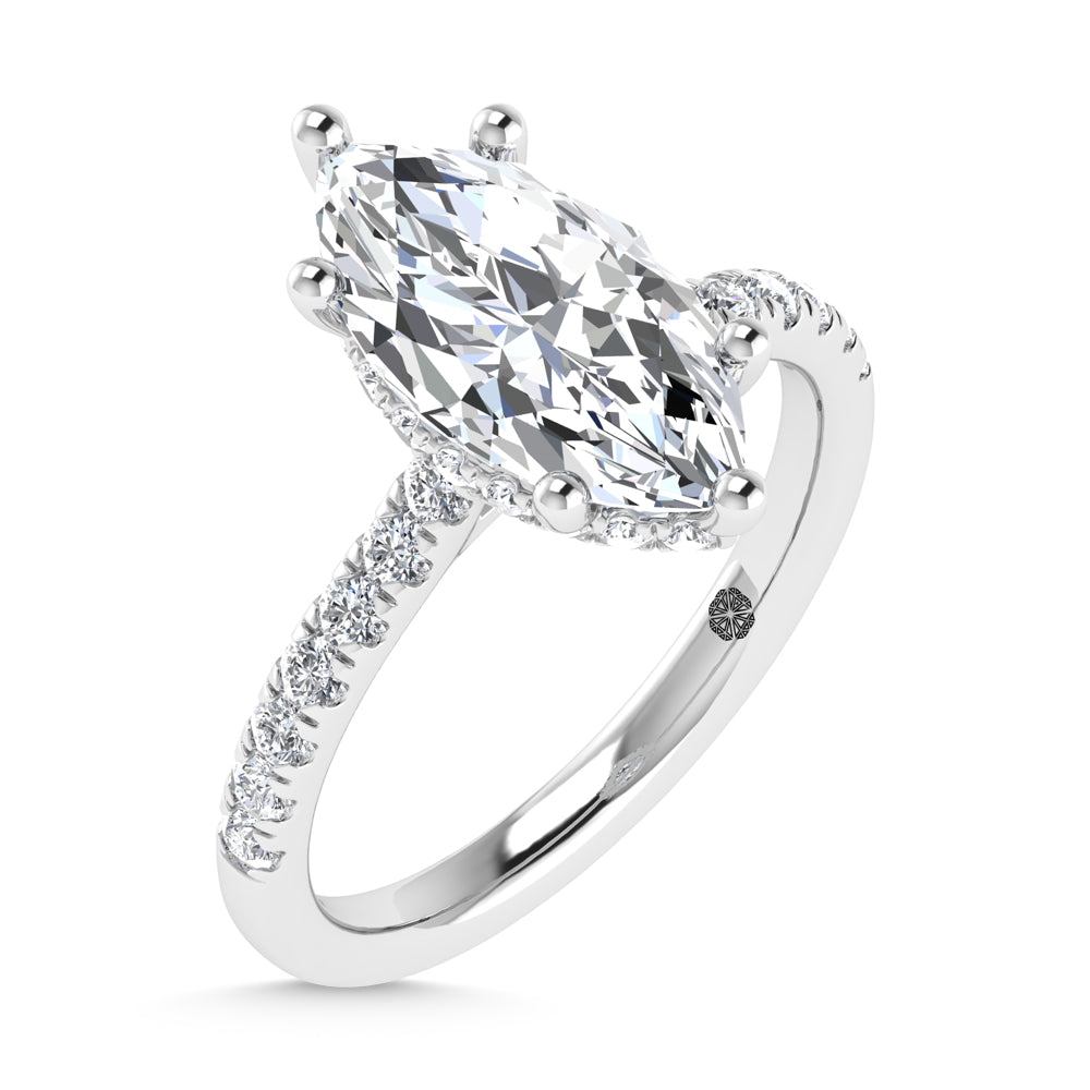 14K White Gold 2 3/8 Ct.Tw. Labgrown Diamond Marquise Shape Engagement Ring