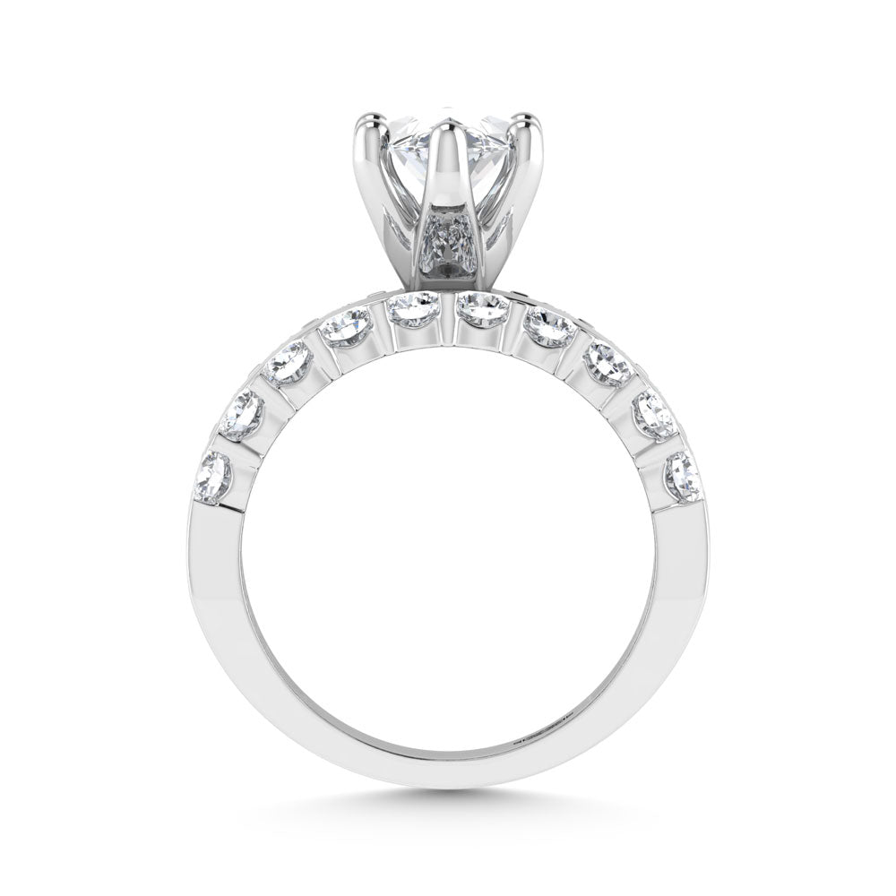 14K White Gold 3 1/2 Ct.Tw. Labgrown Diamond Marquise Shape Engagement Ring (IGI CERTIFIED CENTER)