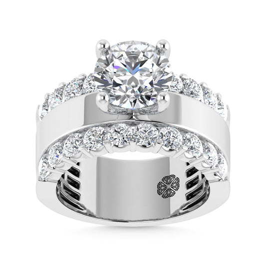 14K White Gold 3 1/2 Ct.Tw. Labgrown Diamond Round Shape Engagement Ring (IGI CERTIFIED CENTER)