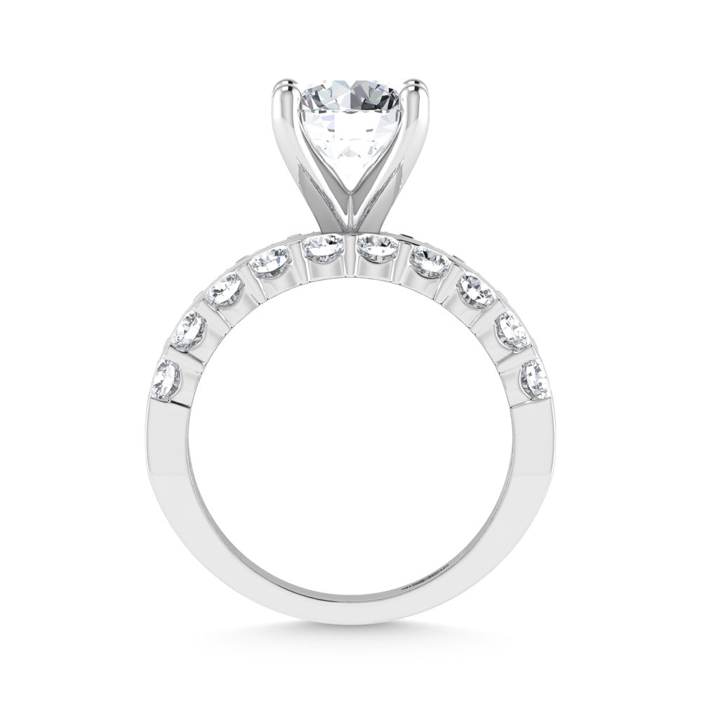 14K White Gold 3 1/2 Ct.Tw. Labgrown Diamond Round Shape Engagement Ring (IGI CERTIFIED CENTER)