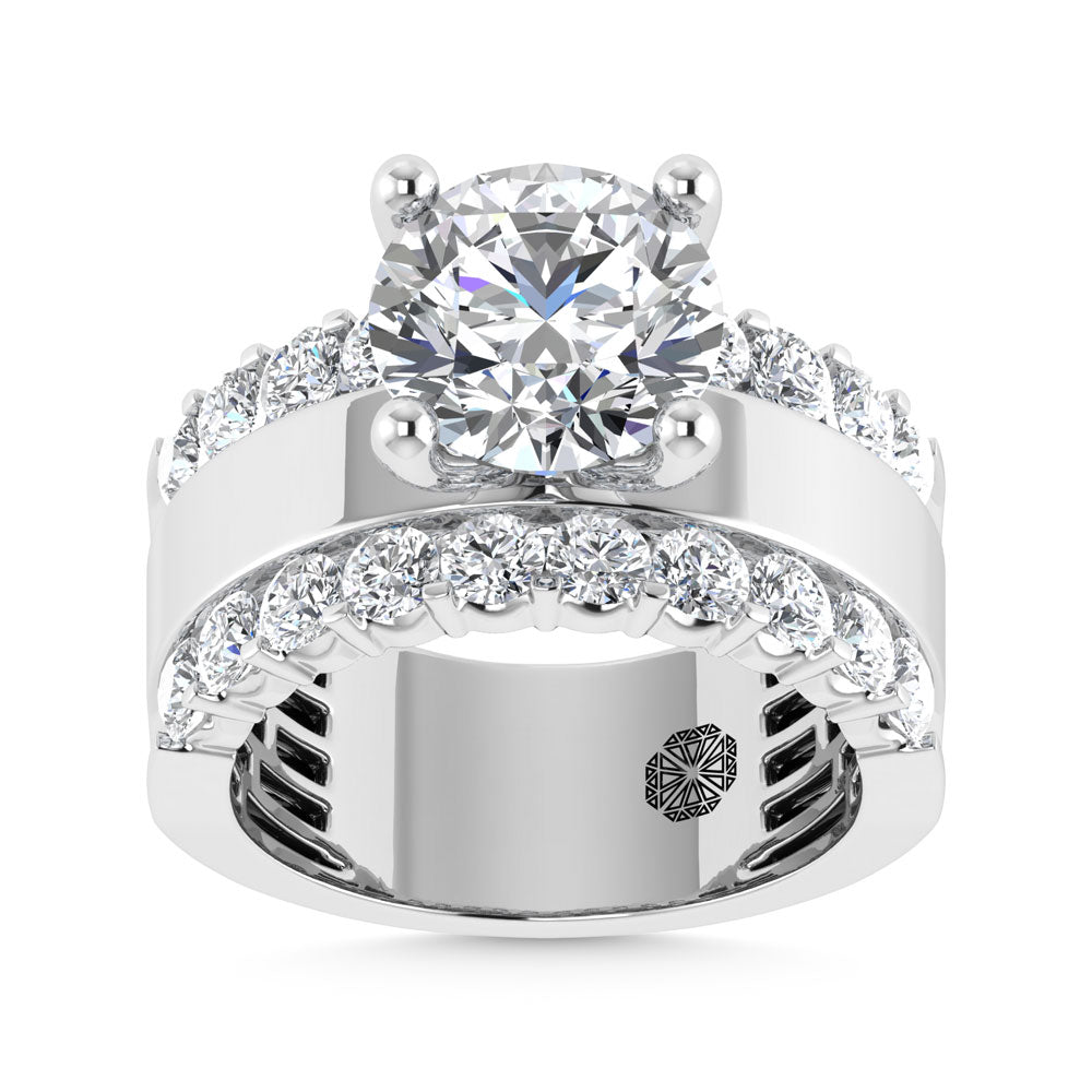 14K White Gold 4 1/2 Ct.Tw. Labgrown Diamond Round Shape Engagement Ring (IGI CERTIFIED CENTER)