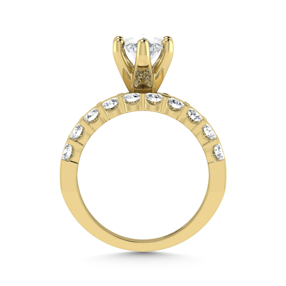 14K Yellow Gold 3 1/2 Ct.Tw. Labgrown Diamond Marquise Shape Engagement Ring (IGI CERTIFIED CENTER)