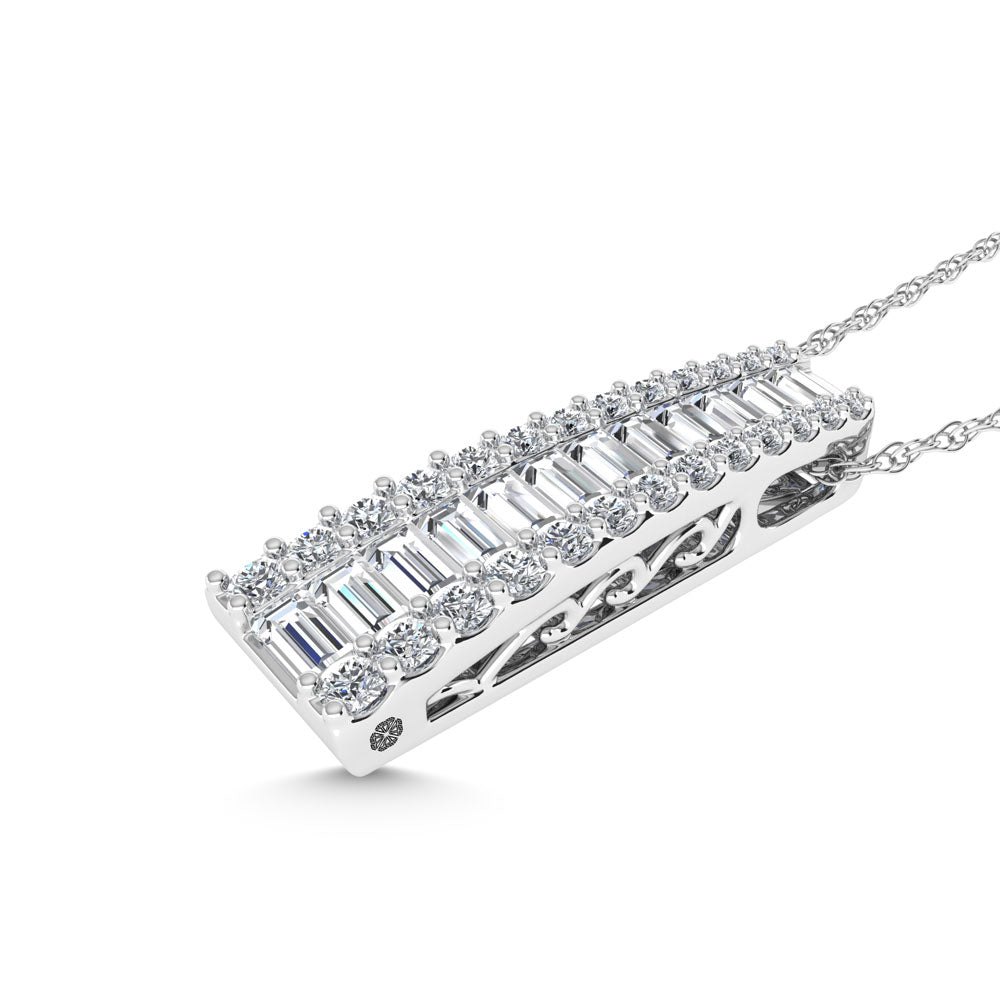 14K White Gold 2 Ct.Tw. Labgrown Diamond Slide Pendant