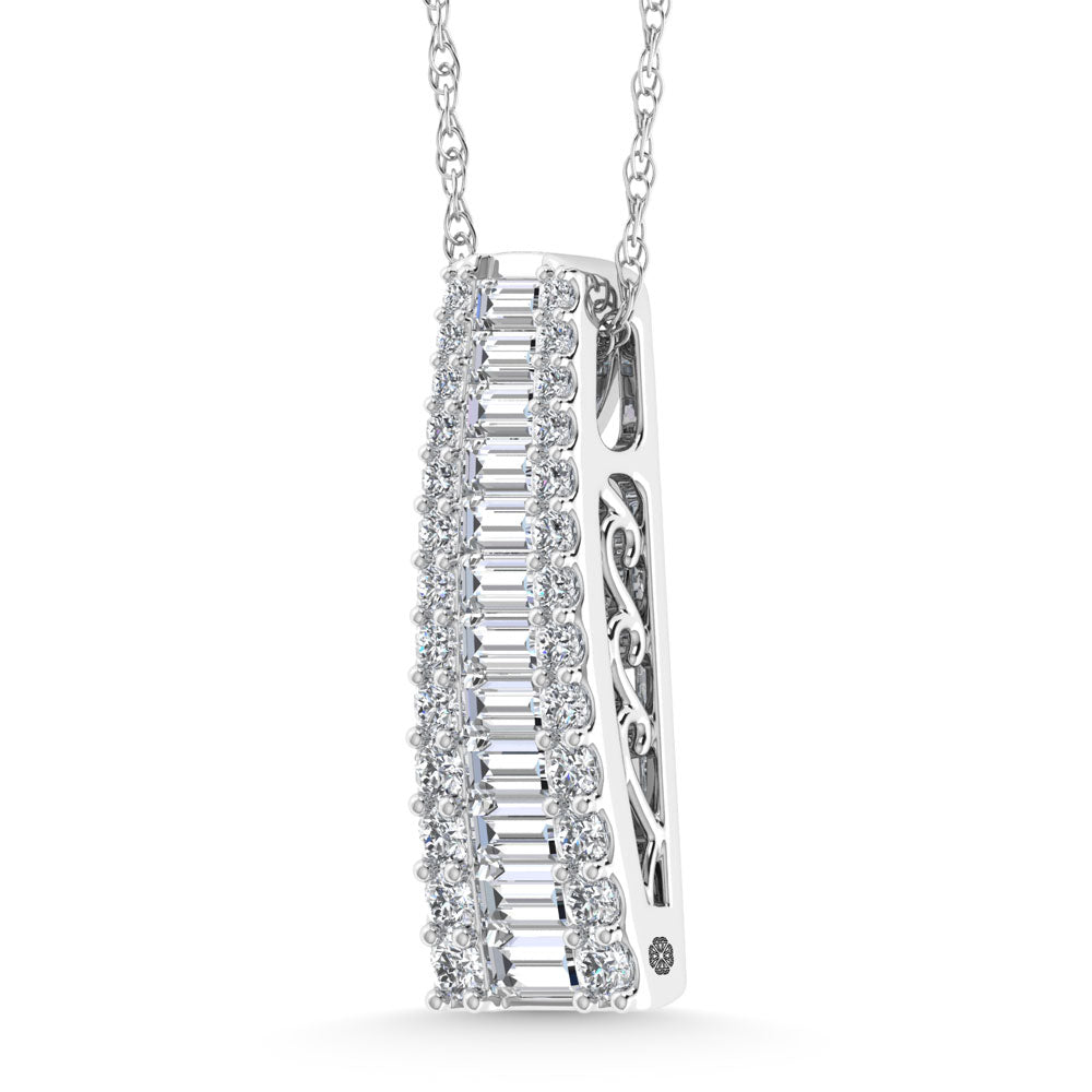 14K White Gold 2 Ct.Tw. Labgrown Diamond Slide Pendant