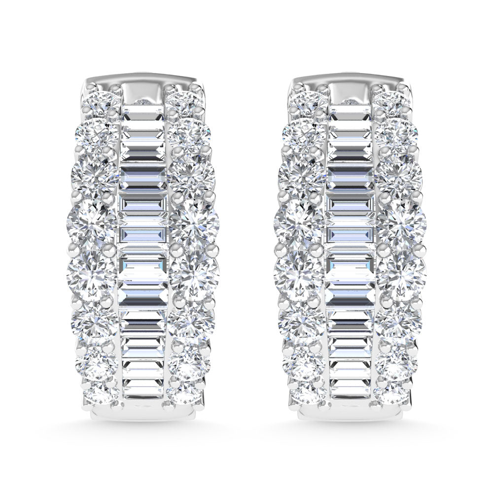 14K White Gold 5 Ct.Tw. Labgrown Diamond Oval Shape Hoop Earring