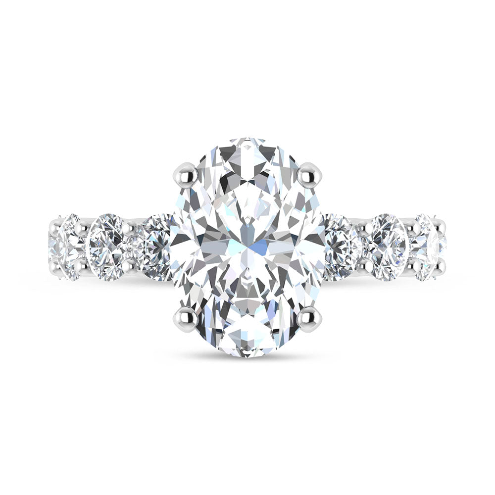 14K White Gold 8 Ct.Tw. Labgrown Diamond Engagement Ring