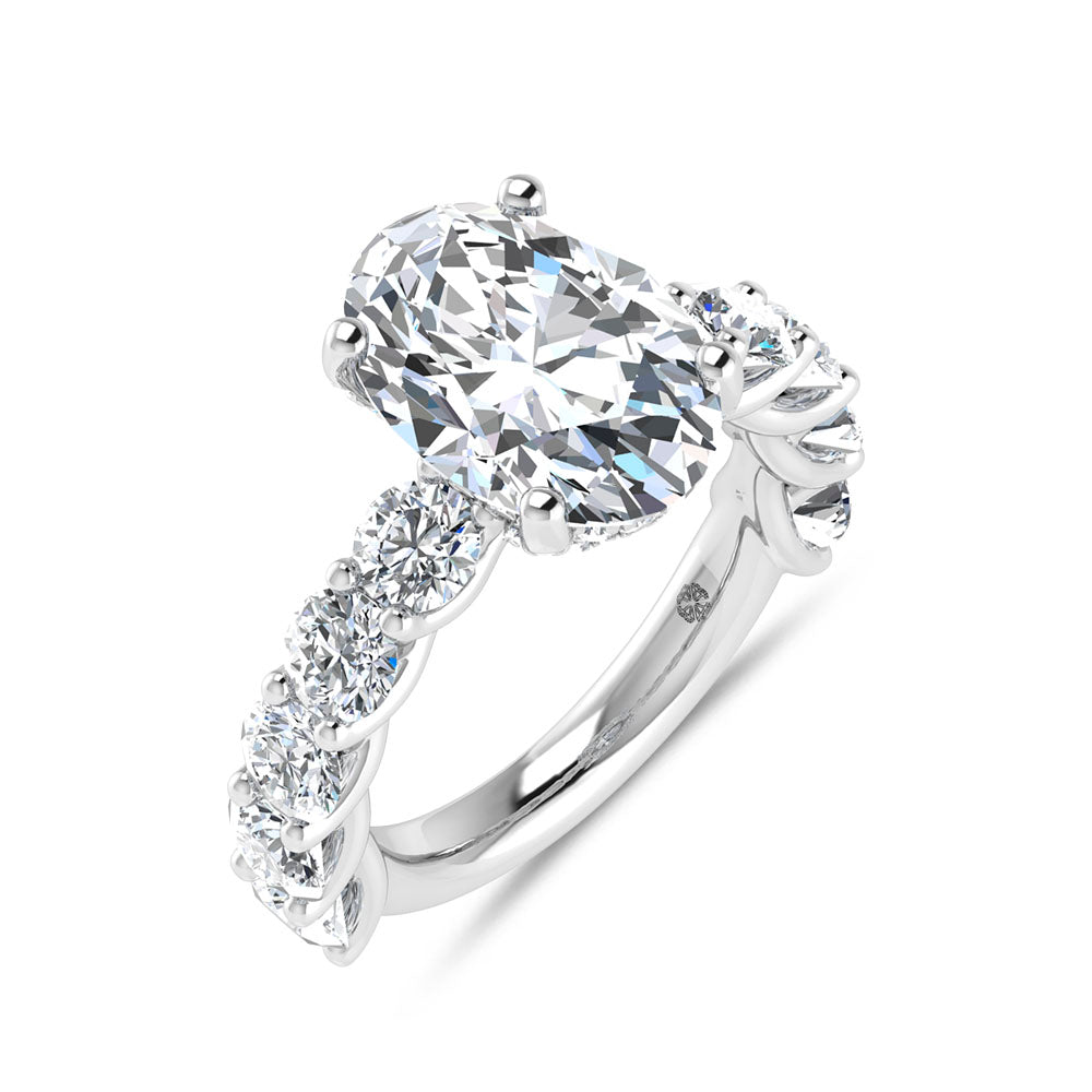14K White Gold 8 Ct.Tw. Labgrown Diamond Engagement Ring