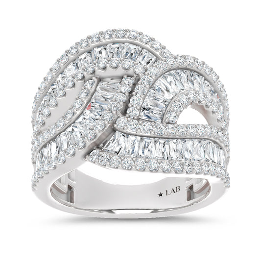 14K White Gold Lab Grown Diamond 2 3/8 Ct.Tw. Round and Tapper Fashion Band