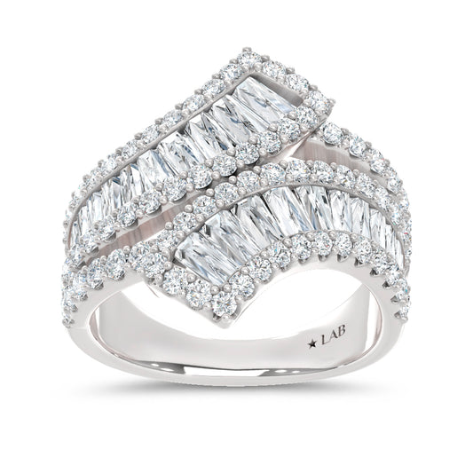 14K White Gold Lab Grown Diamond 2 1/4 Ct.Tw. Round and Tapper Fashion Band