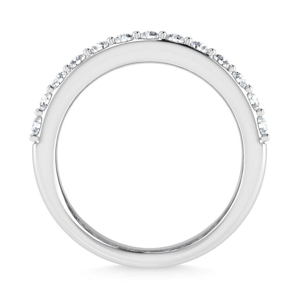 14K White Gold 3 Ct.Tw. Labgrown Diamond Round and Baguette Cut Fashion Band