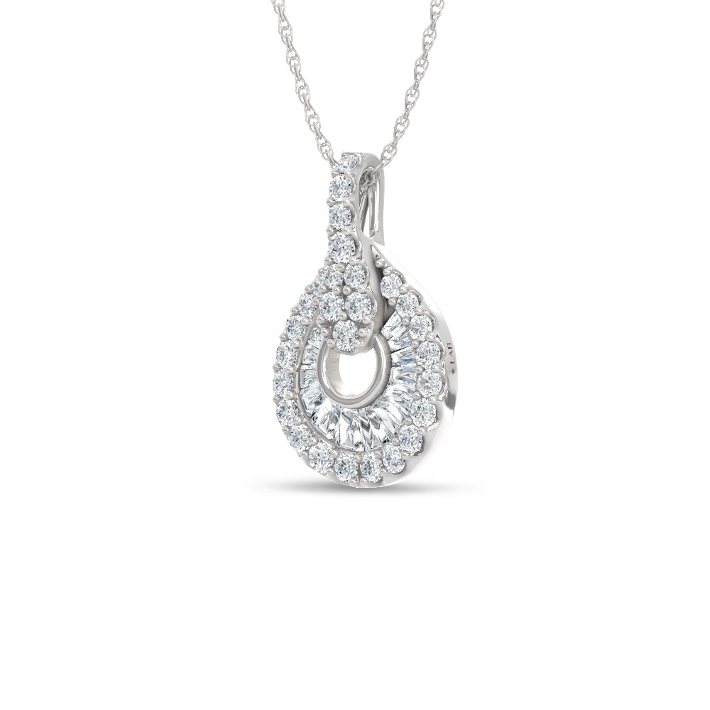 14K White Gold Lab Grown Diamond  2 Ct.Tw. Fashion Pendant