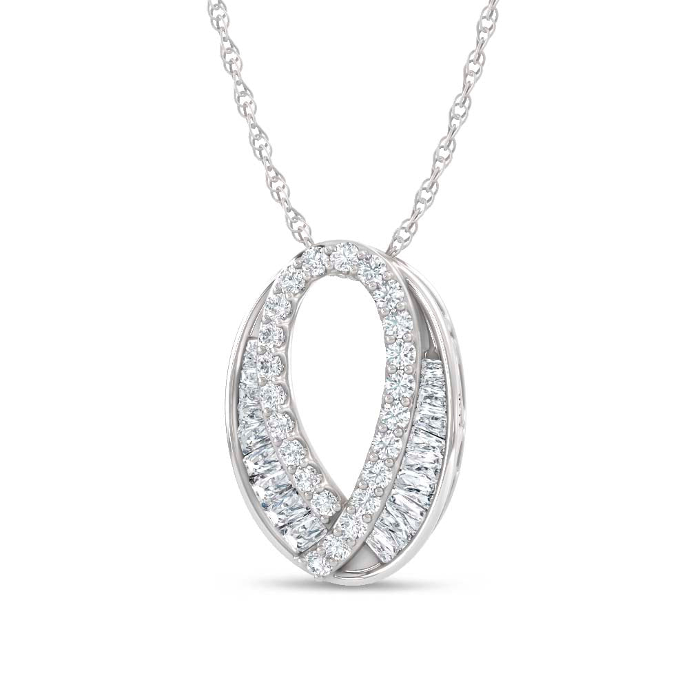 14K White Gold Lab Grown Diamond 2 Ct.Tw. Fashion Pendant