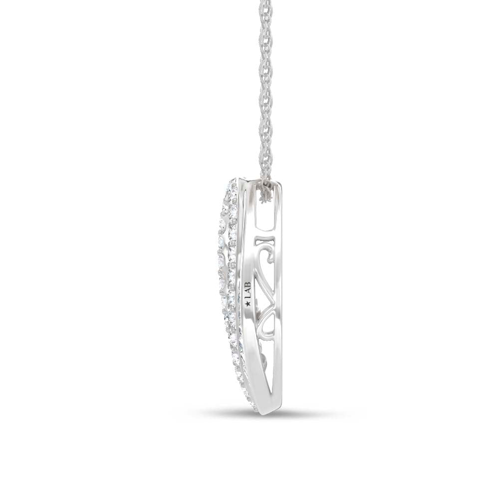 14K White Gold Lab Grown Diamond 2 Ct.Tw. Fashion Pendant