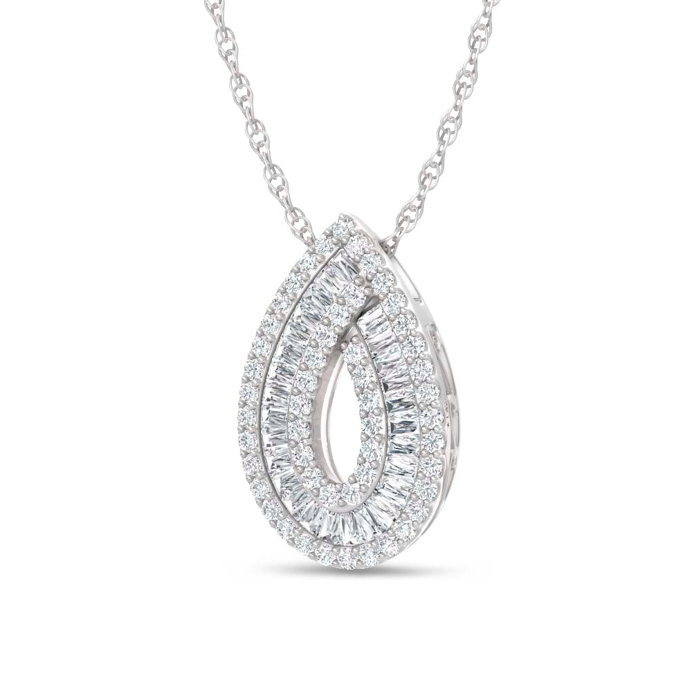 14K White Gold Lab Grown Diamond 2 Ct.Tw. Fashion Pendant