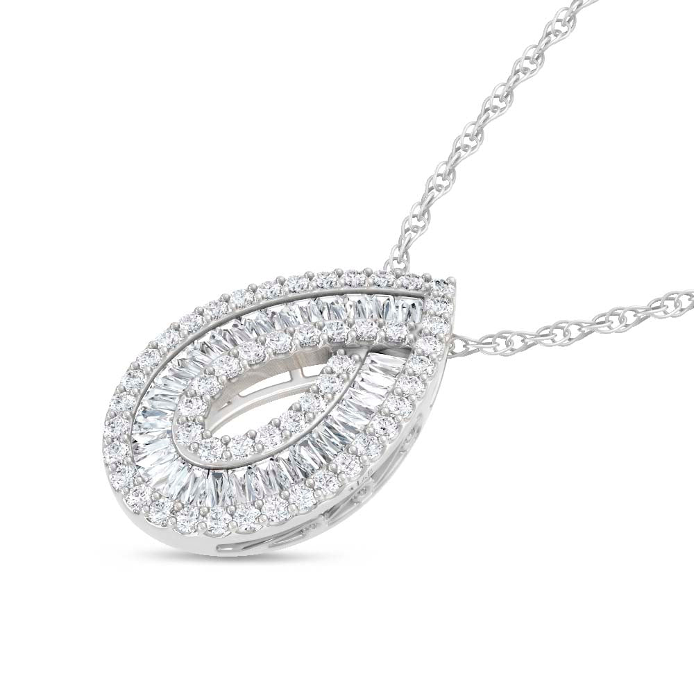 14K White Gold Lab Grown Diamond 2 Ct.Tw. Fashion Pendant