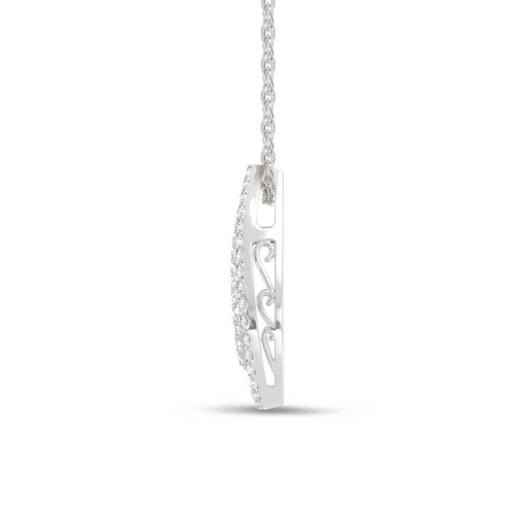 14K White Gold Lab Grown Diamond 2 Ct.Tw. Fashion Pendant