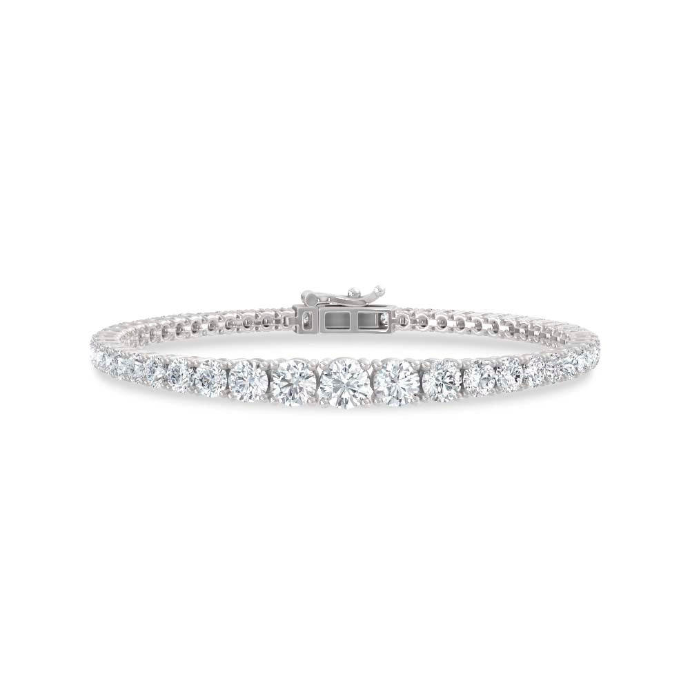 14K White Gold Lab Grown Diamond 7 Ct.Tw. Gratuating Bracelet