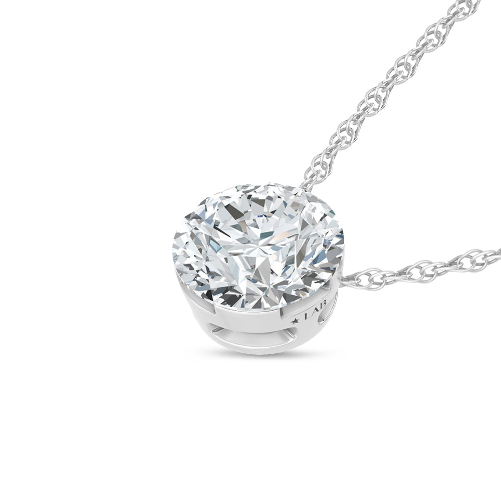 14K White Gold Lab Grown Diamond 2 Ct.Tw. Solitaire Slide Pendant