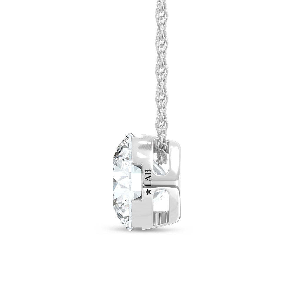 14K White Gold Lab Grown Diamond 2 Ct.Tw. Solitaire Slide Pendant